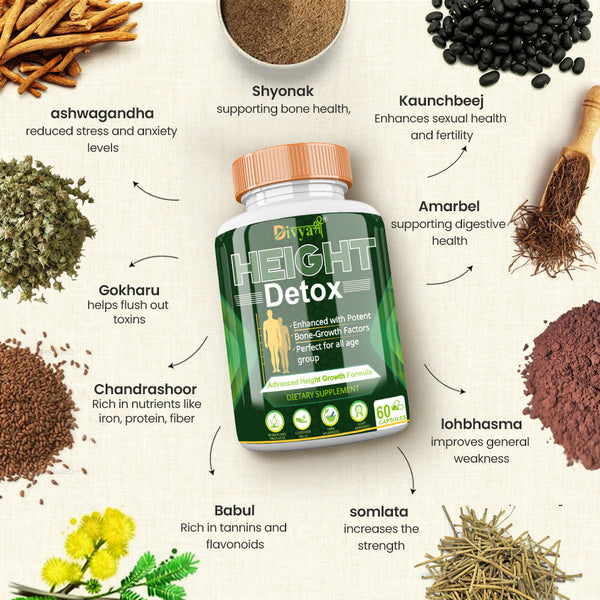 Divyashree Height Detox Capsule - Best Supplement For Height Growth