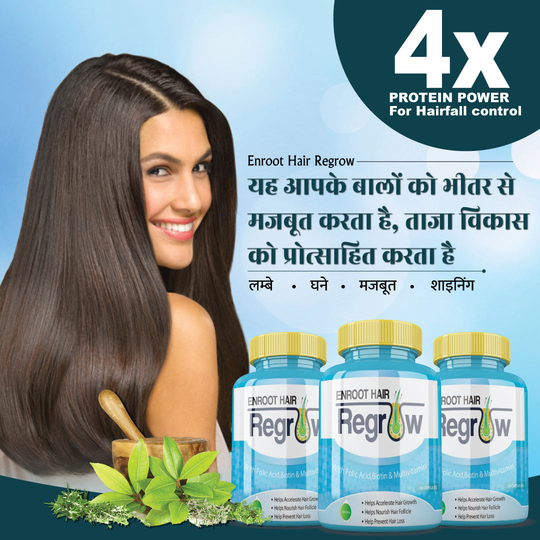 Enroot Hair Regrow Kit Soft, Silky and Strong Hair Kayashree Ayurveda